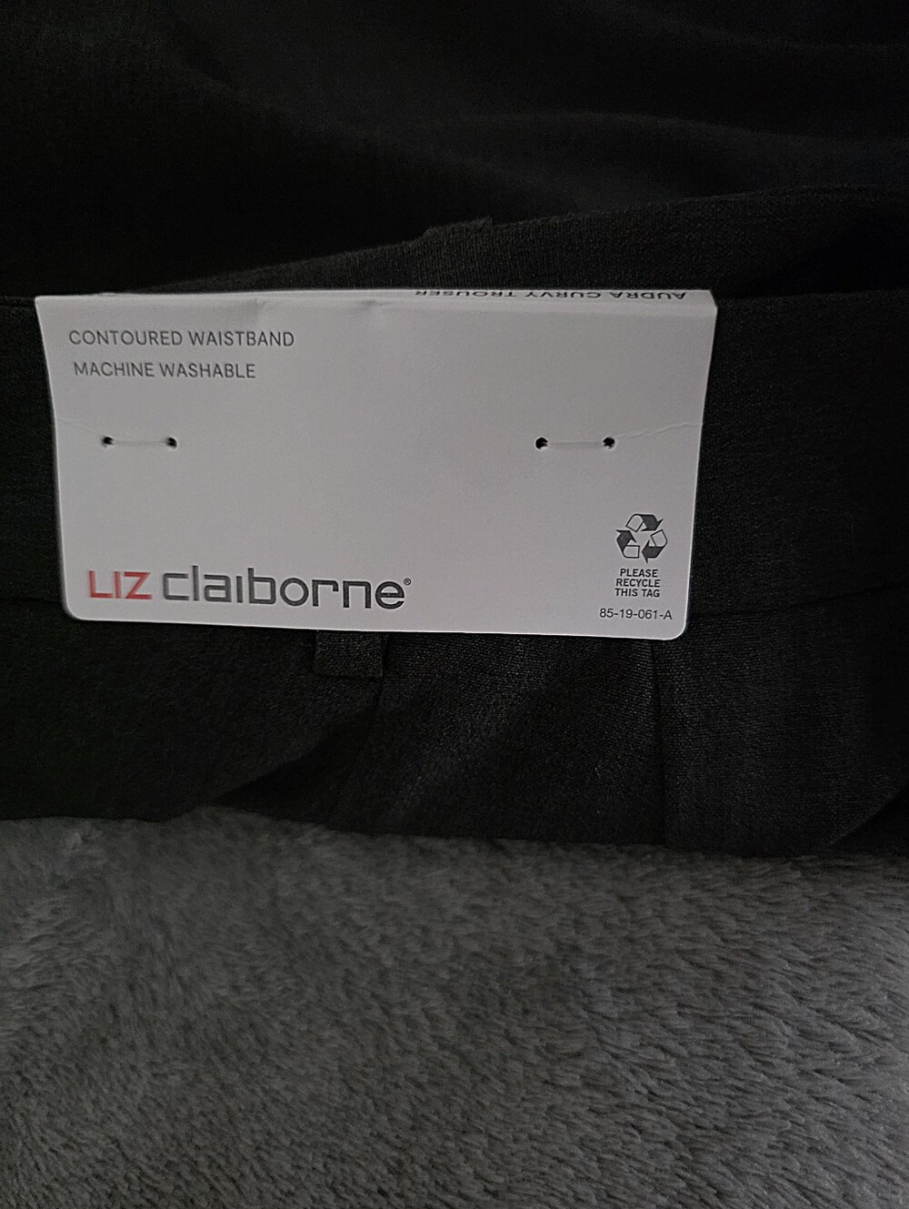 NWT Liz Claiborne Audra Mid-Rise Straight Trousers Charcoal Gray Plus Size 16W - Picture 5 of 9